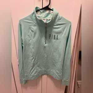 Victoria’s Secret Pink sea foam green pullover quarter zip top.